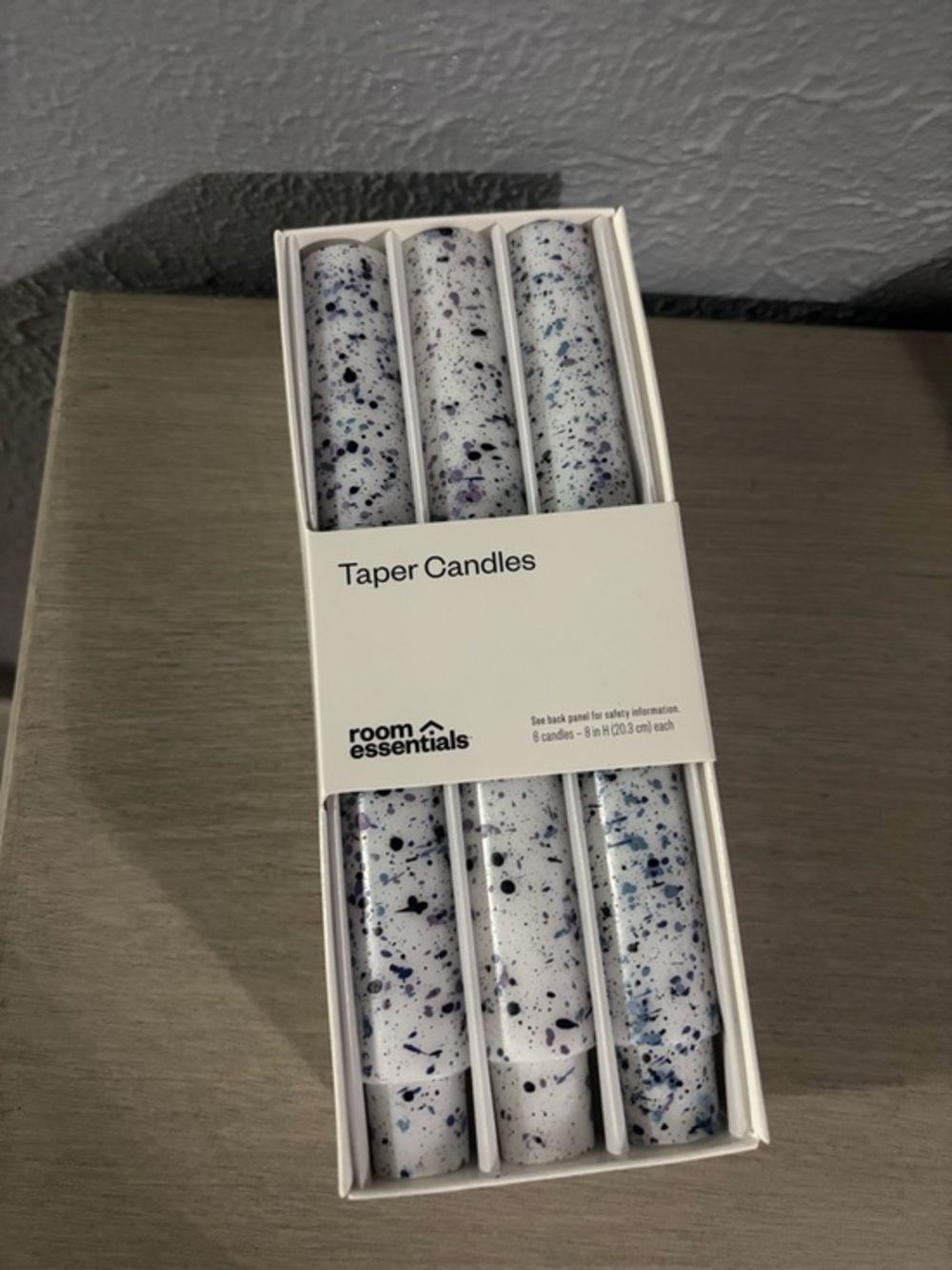 Room Essentials Speckled White Taper Candles - Set of 6